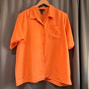 Orange Short-sleeve Button Down Shirt by Courtenay